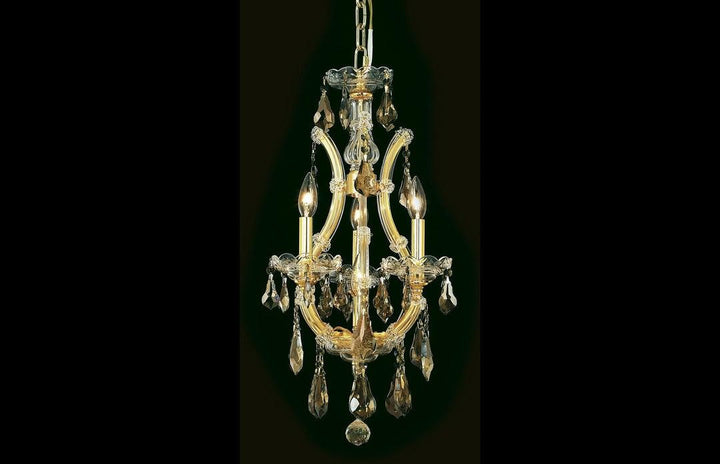 Steel with Clear Crystal Drop Pendant - LV LIGHTING