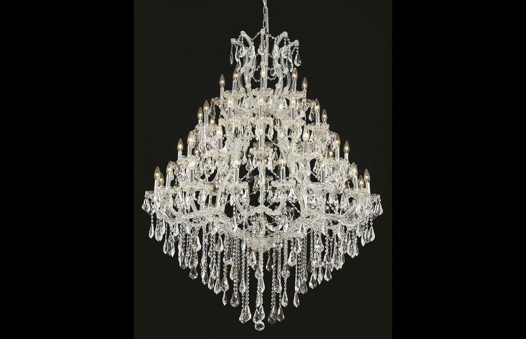 Steel with Clear Crystal Drop and Strand Chandelier - LV LIGHTING