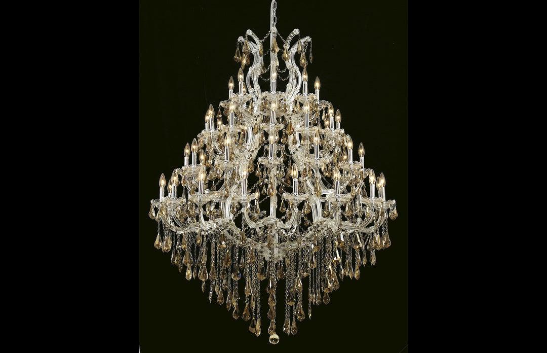 Steel with Clear Crystal Drop and Strand Chandelier - LV LIGHTING