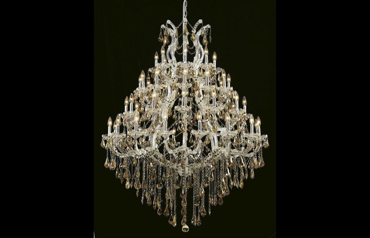 Steel with Clear Crystal Drop and Strand Chandelier - LV LIGHTING