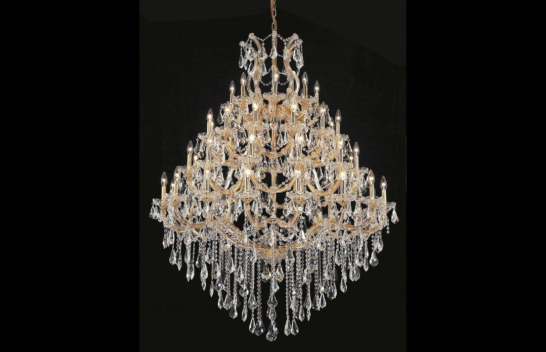 Steel with Clear Crystal Drop and Strand Chandelier - LV LIGHTING