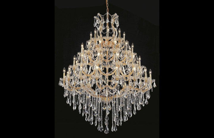 Steel with Clear Crystal Drop and Strand Chandelier - LV LIGHTING