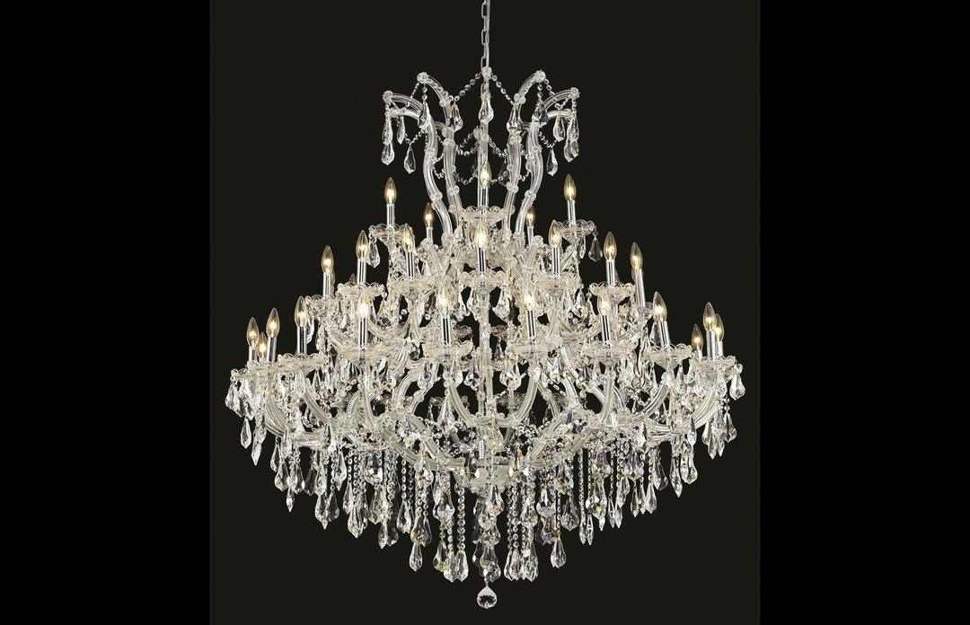 Steel with Clear Crystal Drop and Strand Chandelier - LV LIGHTING
