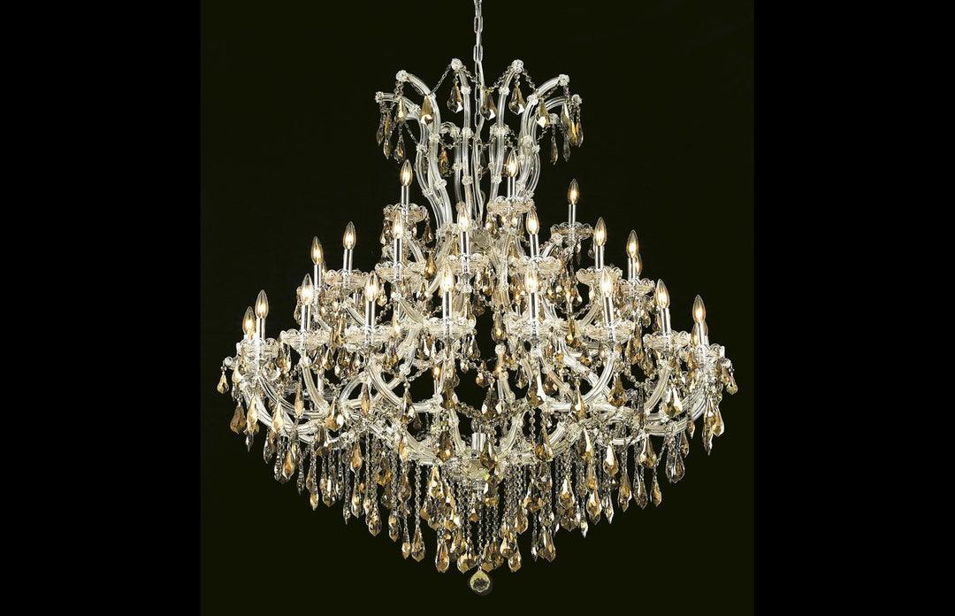 Steel with Clear Crystal Drop and Strand Chandelier - LV LIGHTING