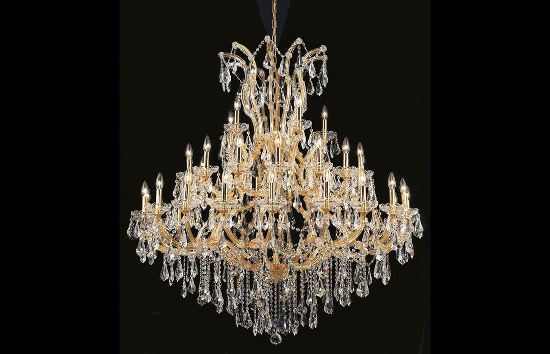 Steel with Clear Crystal Drop and Strand Chandelier - LV LIGHTING