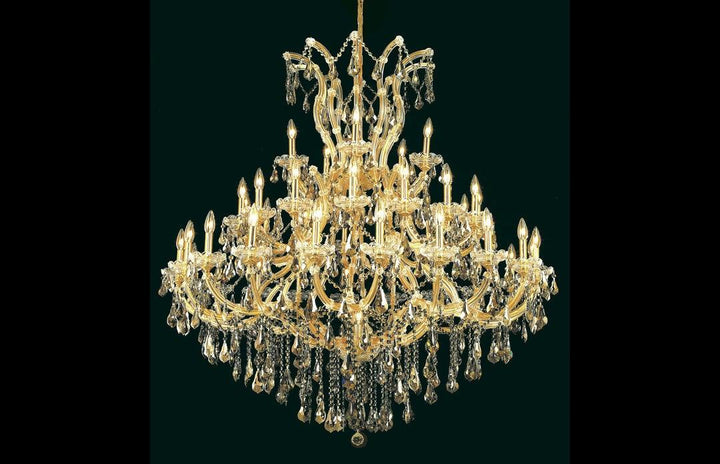Steel with Clear Crystal Drop and Strand Chandelier - LV LIGHTING