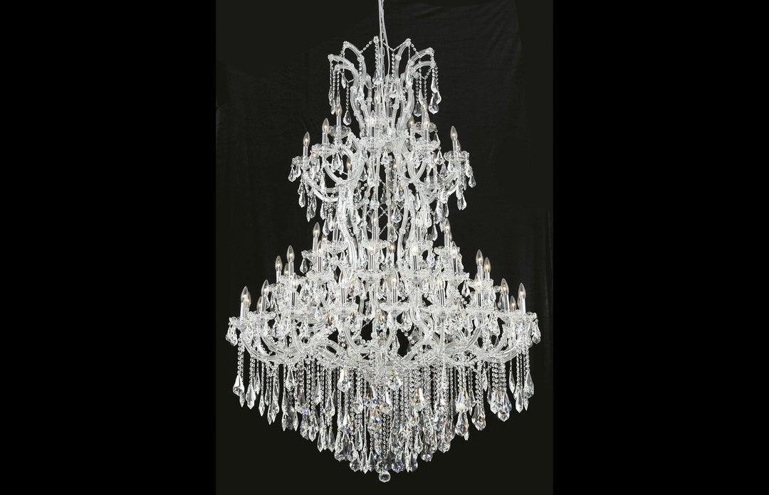 Steel with Clear Crystal Drop and Strand Chandelier - LV LIGHTING