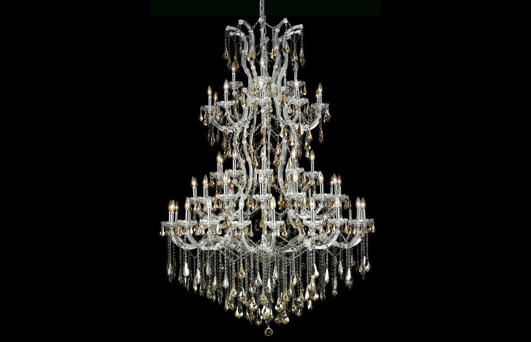 Steel with Clear Crystal Drop and Strand Chandelier - LV LIGHTING