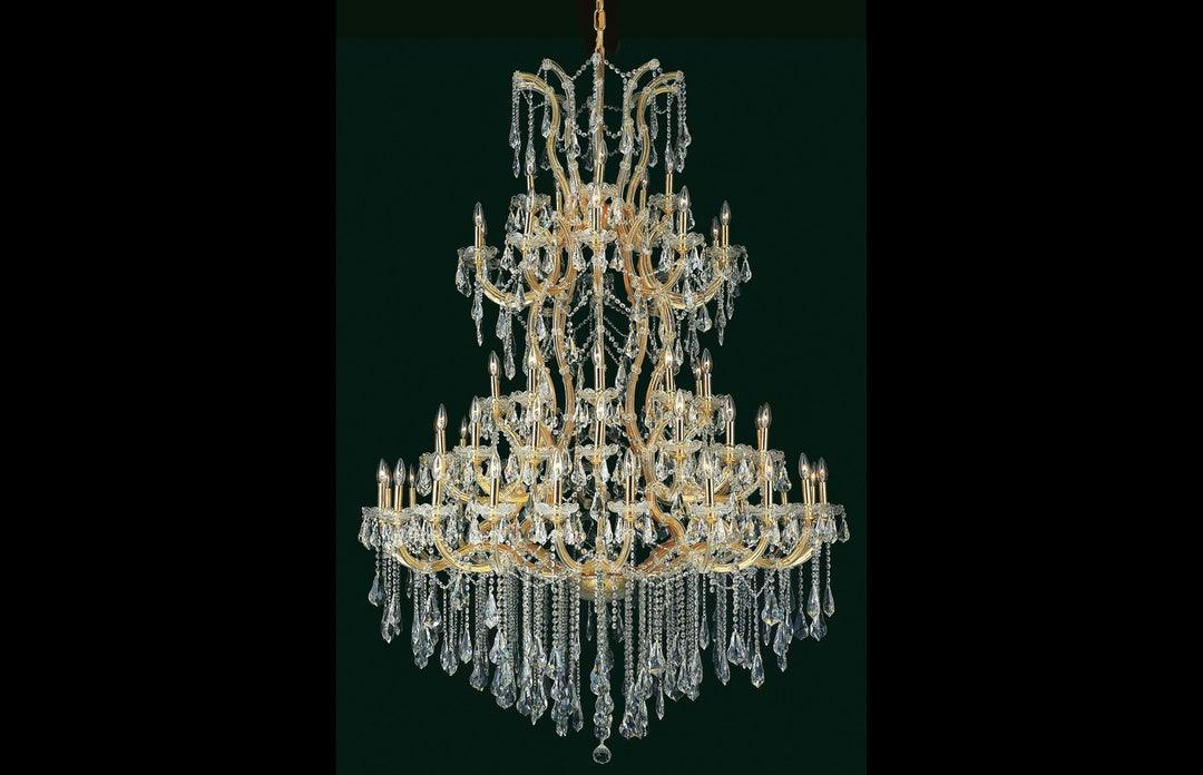 Steel with Clear Crystal Drop and Strand Chandelier - LV LIGHTING