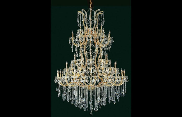 Steel with Clear Crystal Drop and Strand Chandelier - LV LIGHTING