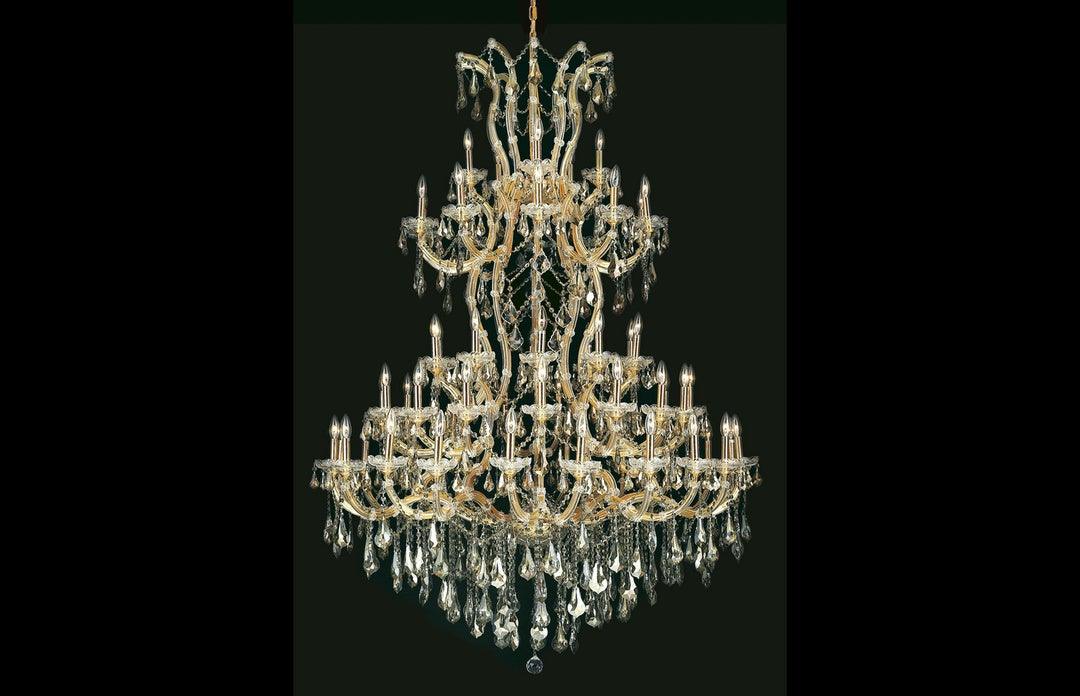 Steel with Clear Crystal Drop and Strand Chandelier - LV LIGHTING