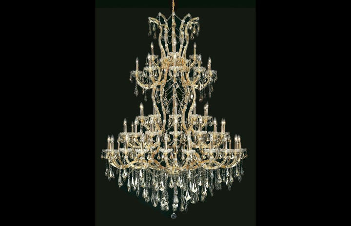 Steel with Clear Crystal Drop and Strand Chandelier - LV LIGHTING