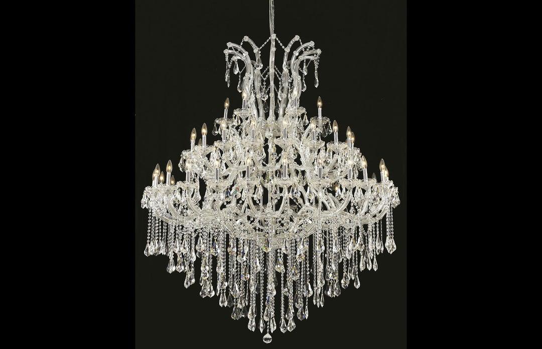 Steel with Clear Crystal Drop and Strand Chandelier - LV LIGHTING