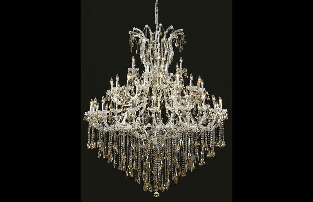 Steel with Clear Crystal Drop and Strand Chandelier - LV LIGHTING