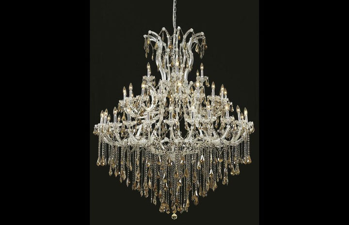 Steel with Clear Crystal Drop and Strand Chandelier - LV LIGHTING