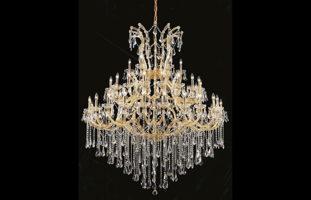 Steel with Clear Crystal Drop and Strand Chandelier - LV LIGHTING