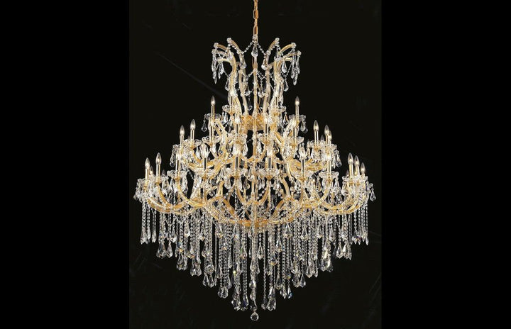 Steel with Clear Crystal Drop and Strand Chandelier - LV LIGHTING