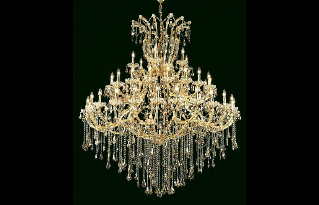 Steel with Clear Crystal Drop and Strand Chandelier - LV LIGHTING