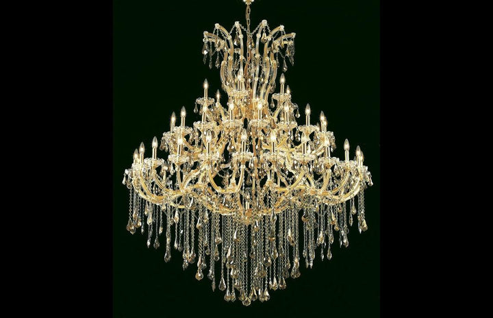 Steel with Clear Crystal Drop and Strand Chandelier - LV LIGHTING