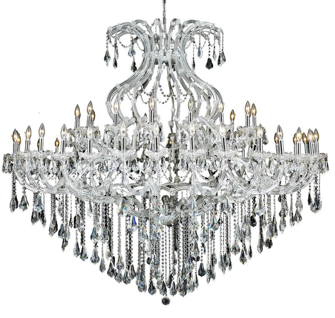 Steel with Clear Crystal Drop and Strand Chandelier - LV LIGHTING