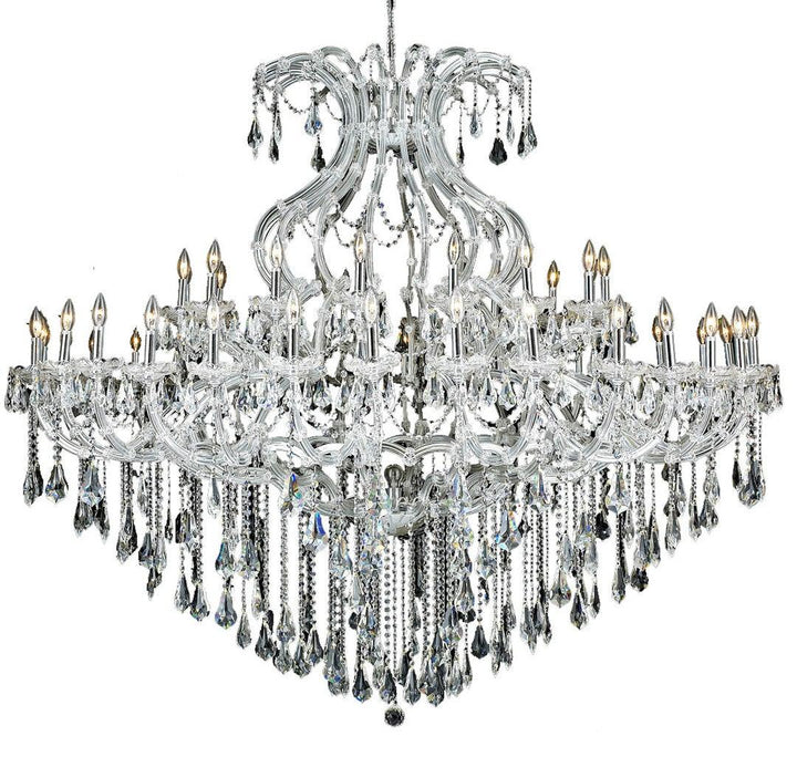 Steel with Clear Crystal Drop and Strand Chandelier - LV LIGHTING