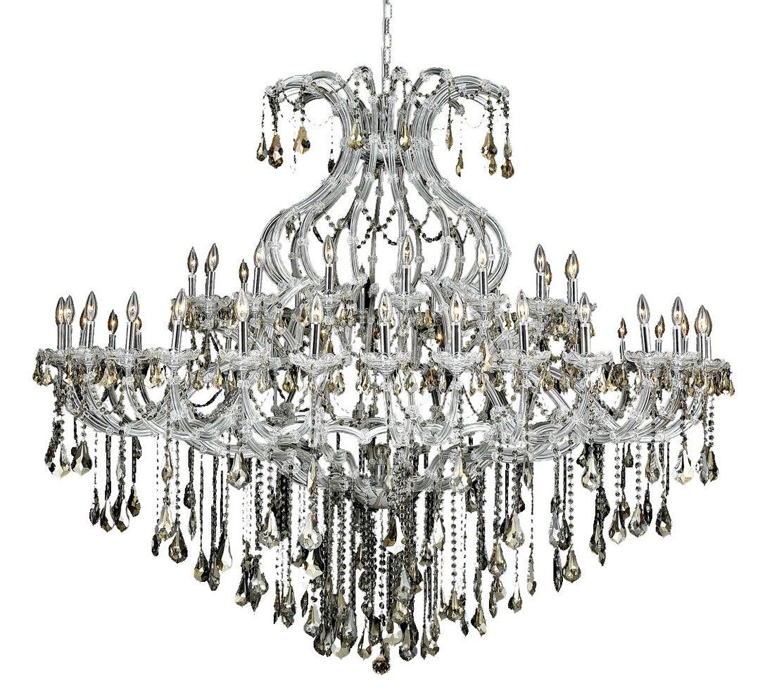 Steel with Clear Crystal Drop and Strand Chandelier - LV LIGHTING