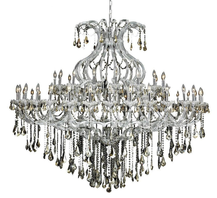 Steel with Clear Crystal Drop and Strand Chandelier - LV LIGHTING