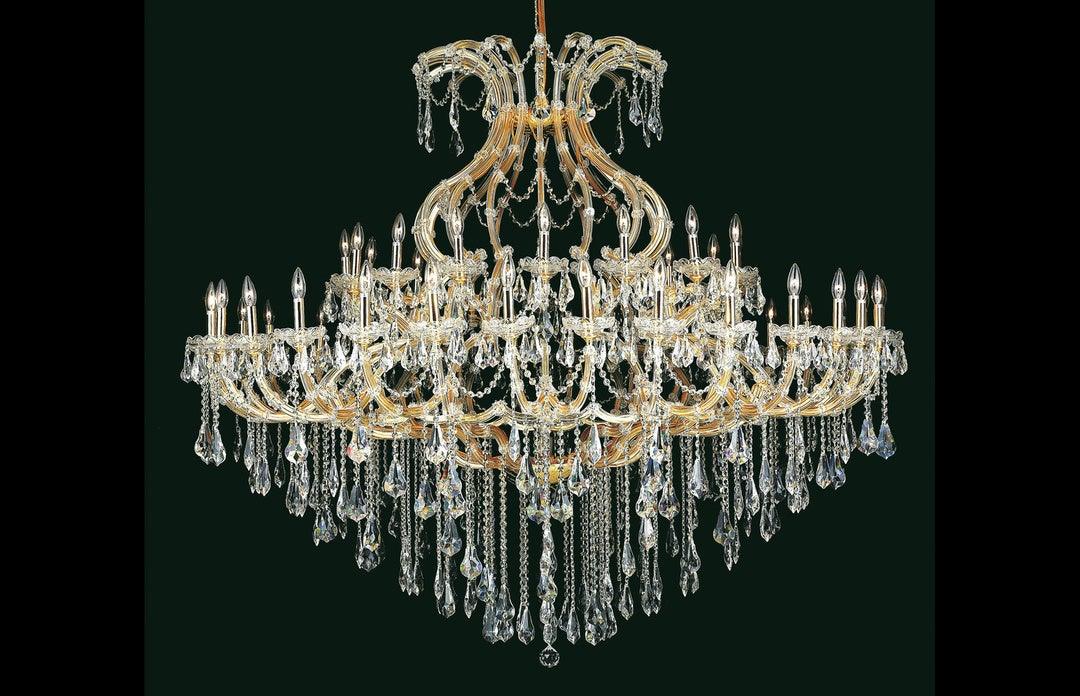 Steel with Clear Crystal Drop and Strand Chandelier - LV LIGHTING