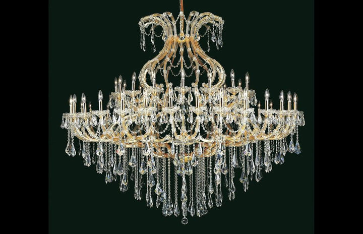 Steel with Clear Crystal Drop and Strand Chandelier - LV LIGHTING