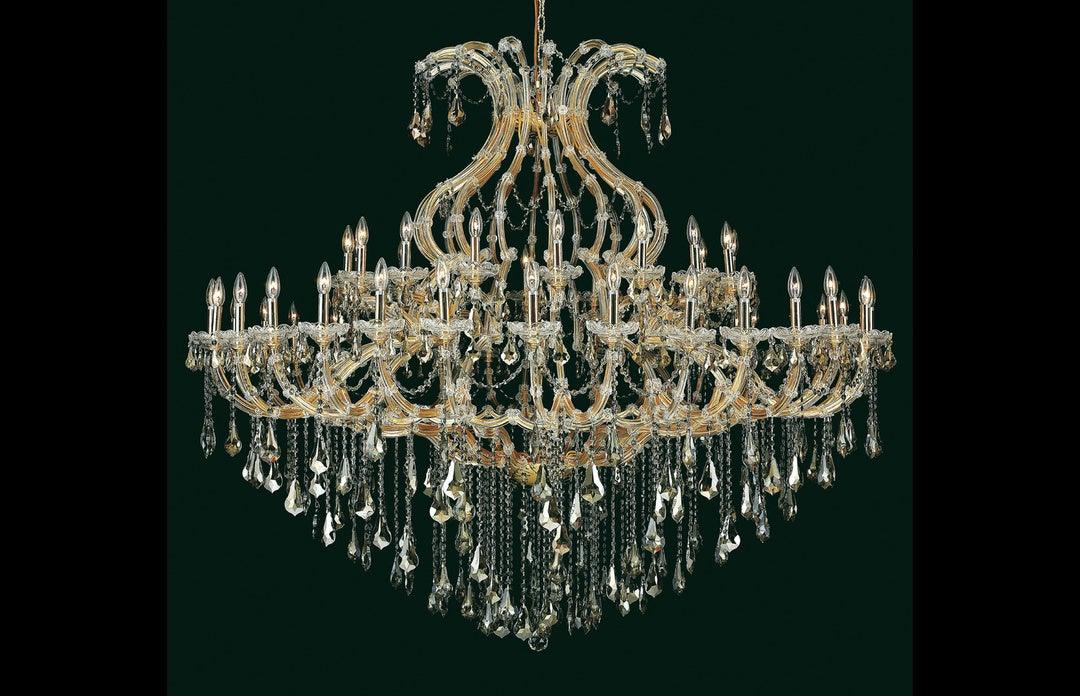 Steel with Clear Crystal Drop and Strand Chandelier - LV LIGHTING
