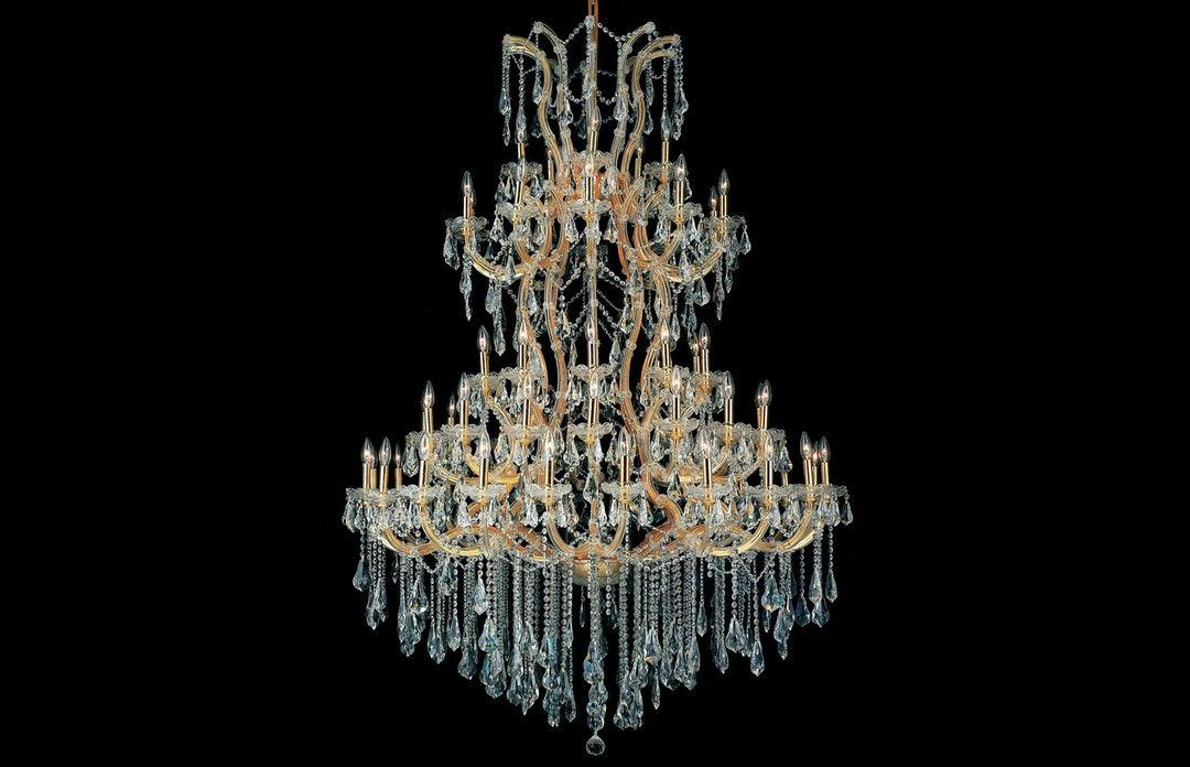 Steel with Clear Crystal Drop and Strand Chandelier - LV LIGHTING