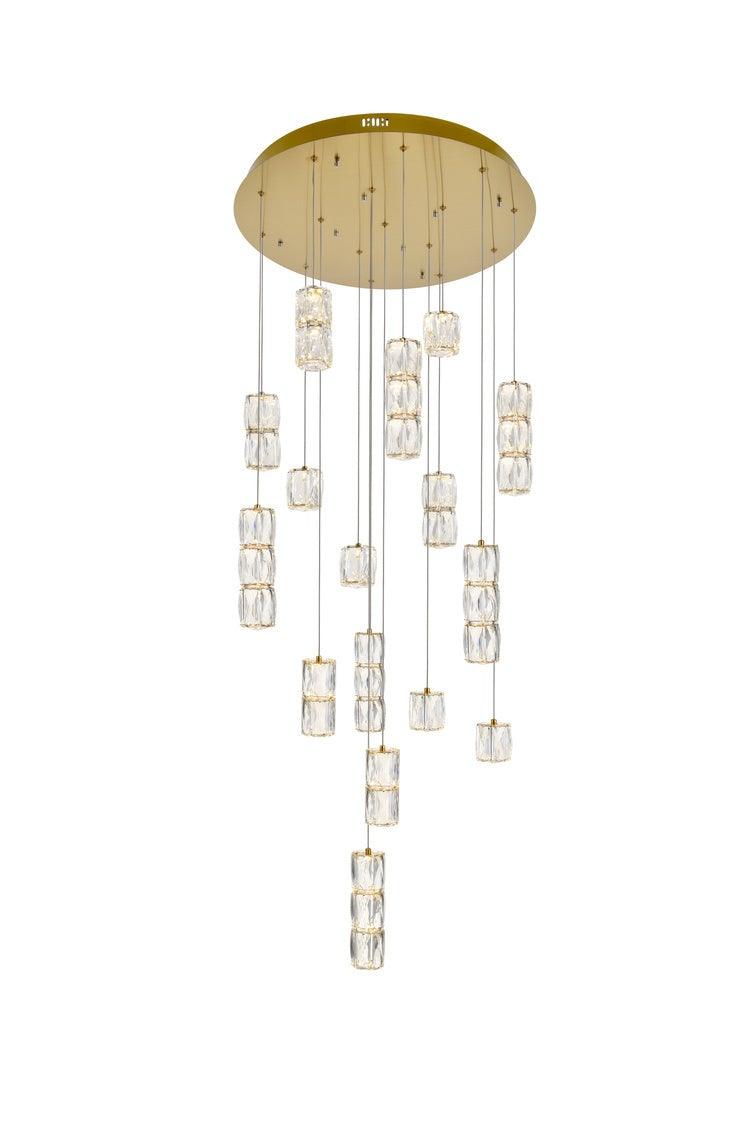 LED Steel with Clear Crystal Pendant - LV LIGHTING