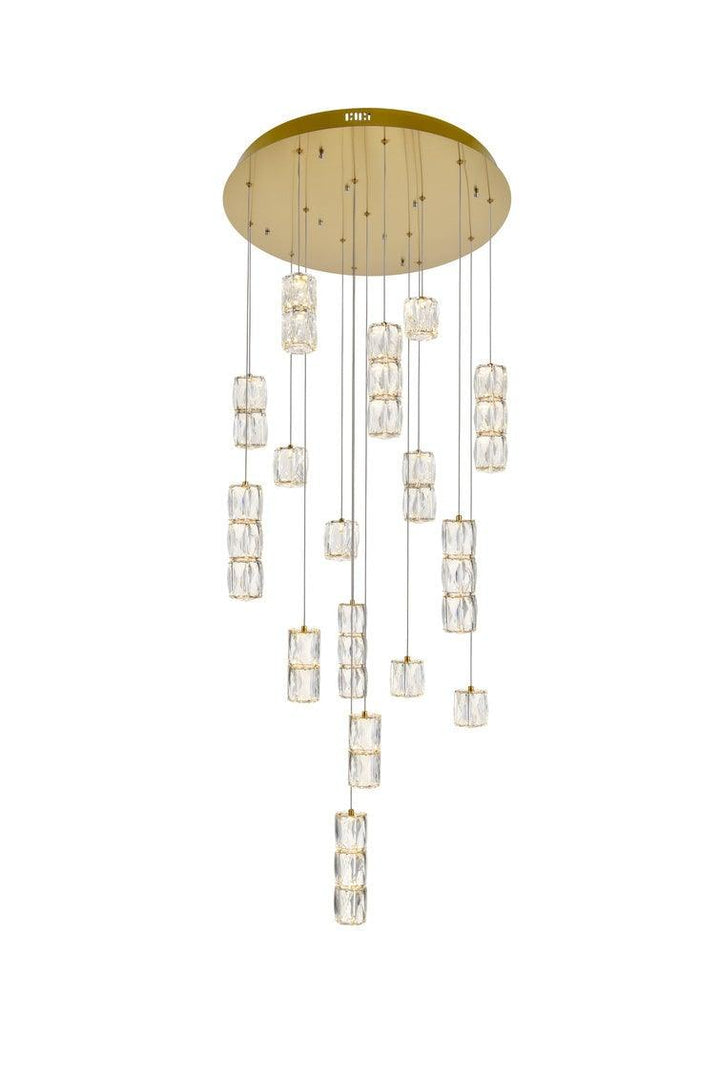 LED Steel with Clear Crystal Pendant - LV LIGHTING