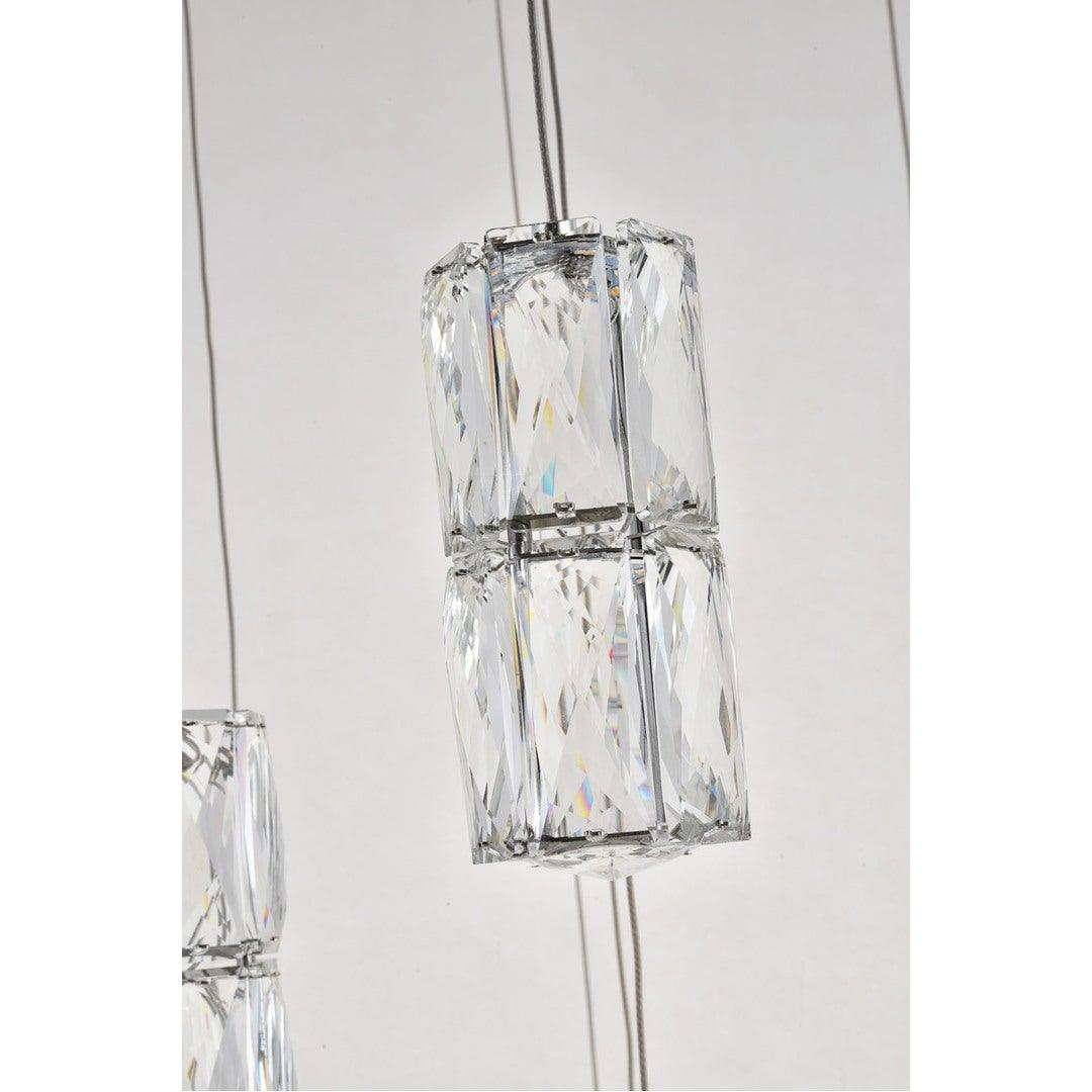 LED Steel with Clear Crystal Pendant - LV LIGHTING
