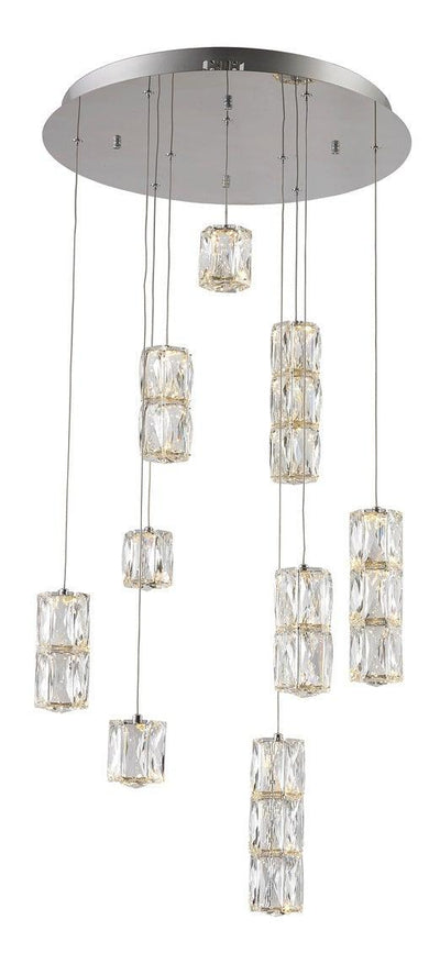 LED Steel with Clear Crystal Pendant - LV LIGHTING