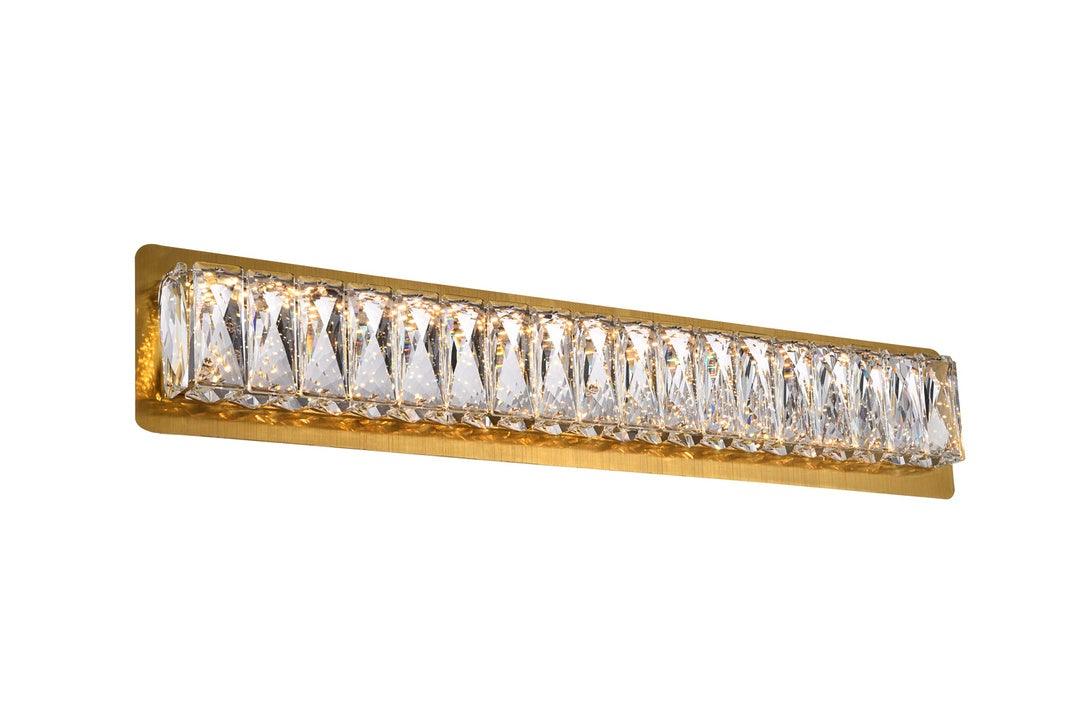 LED Gold with Clear Crystal Vanity Light - LV LIGHTING