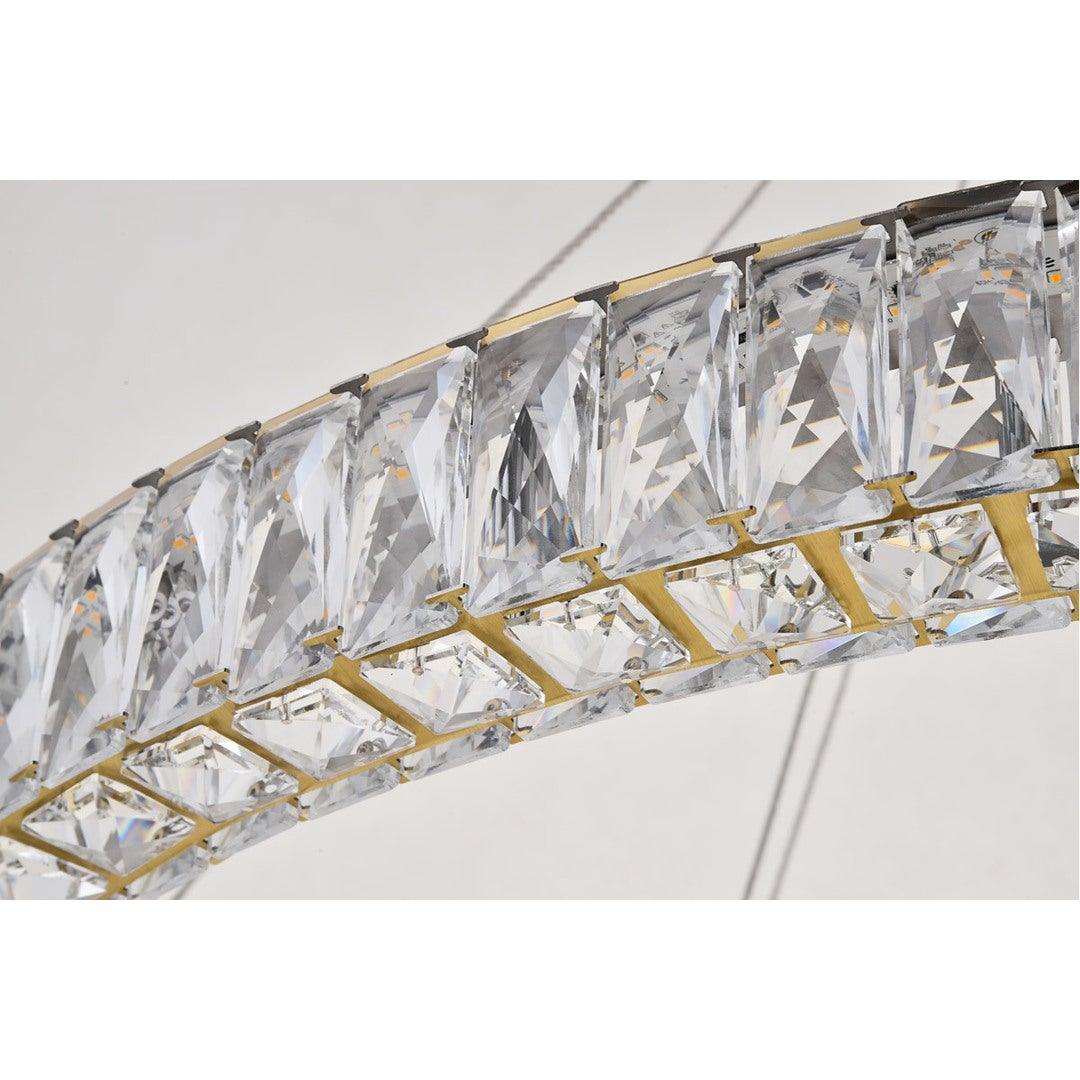 LED Steel with Clear Crystal Double Ring Chandelier - LV LIGHTING