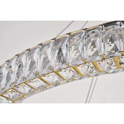 LED Steel with Clear Crystal Double Ring Chandelier - LV LIGHTING