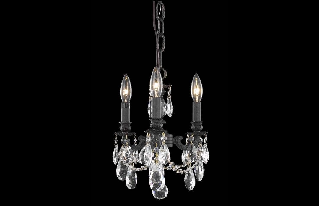 Steel with Clear Crystal and Strand Mini Pendant - LV LIGHTING