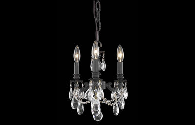 Steel with Clear Crystal and Strand Mini Pendant - LV LIGHTING