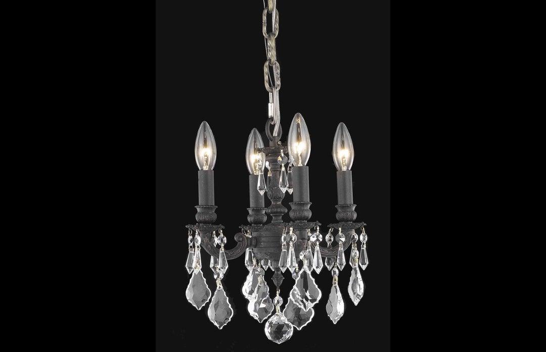 Steel with Clear Crystal Drop Mini Pendant - LV LIGHTING