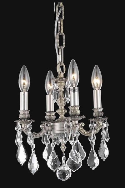 Steel with Clear Crystal Drop Mini Pendant - LV LIGHTING