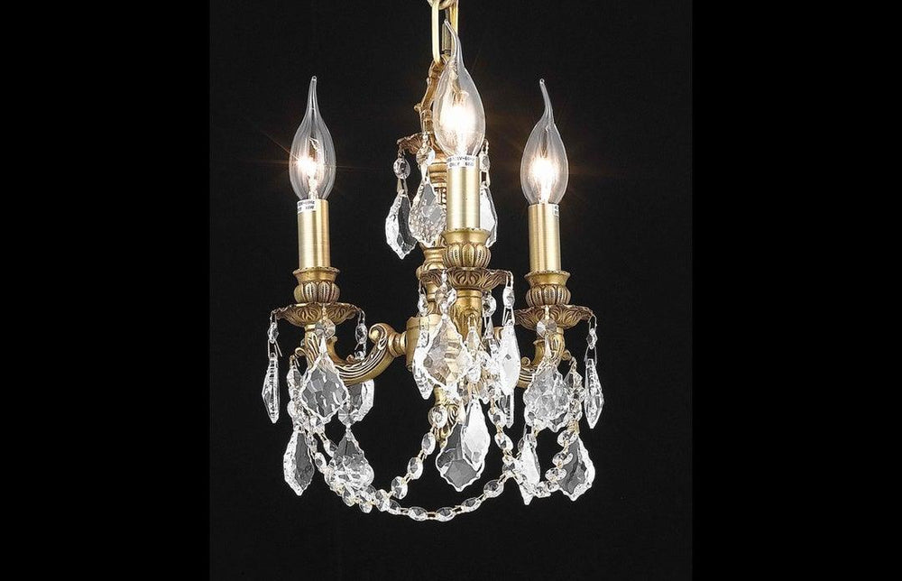 Steel with Clear Crystal Drop and Strand Mini Pendant - LV LIGHTING