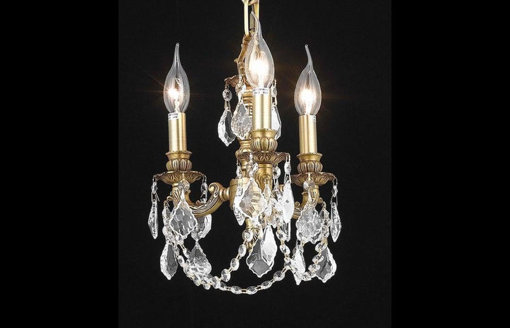 Steel with Clear Crystal Drop and Strand Mini Pendant - LV LIGHTING