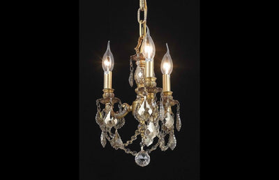 Steel with Clear Crystal Drop and Strand Mini Pendant - LV LIGHTING