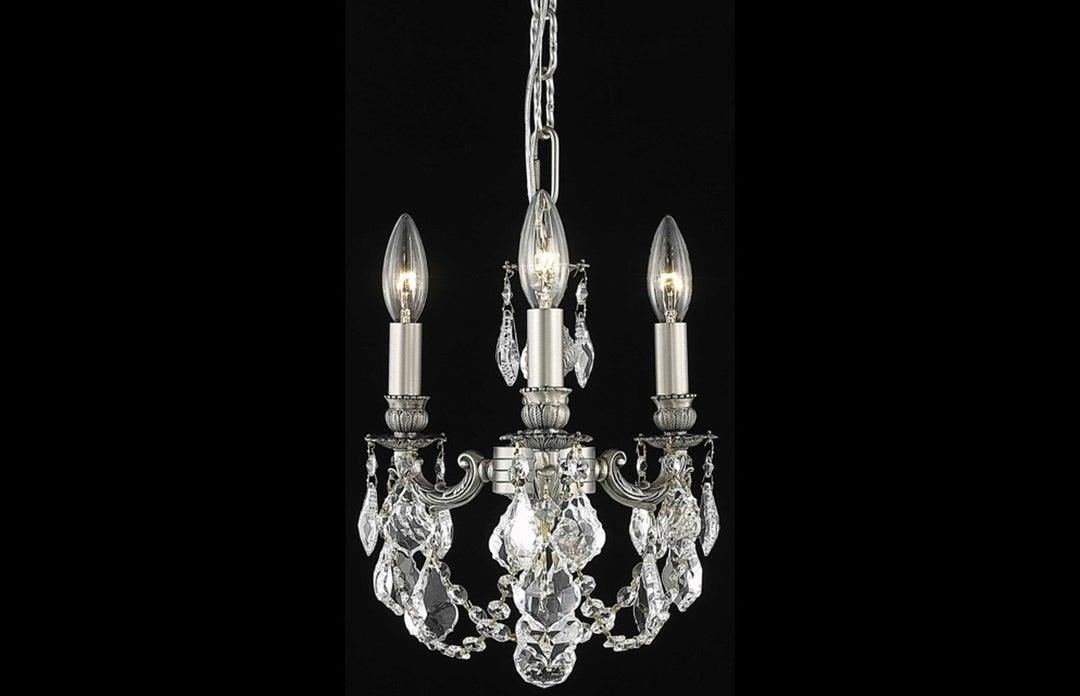 Steel with Clear Crystal Drop and Strand Mini Pendant - LV LIGHTING