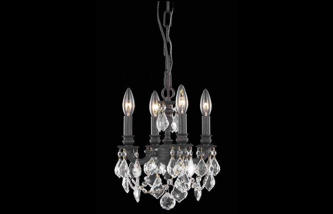 Steel with Clear Crystal Drop and Strand Mini Pendant - LV LIGHTING