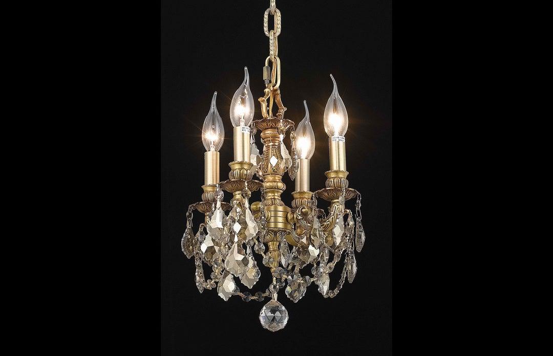 Steel with Clear Crystal Drop and Strand Mini Pendant - LV LIGHTING