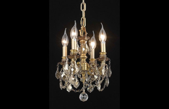 Steel with Clear Crystal Drop and Strand Mini Pendant - LV LIGHTING