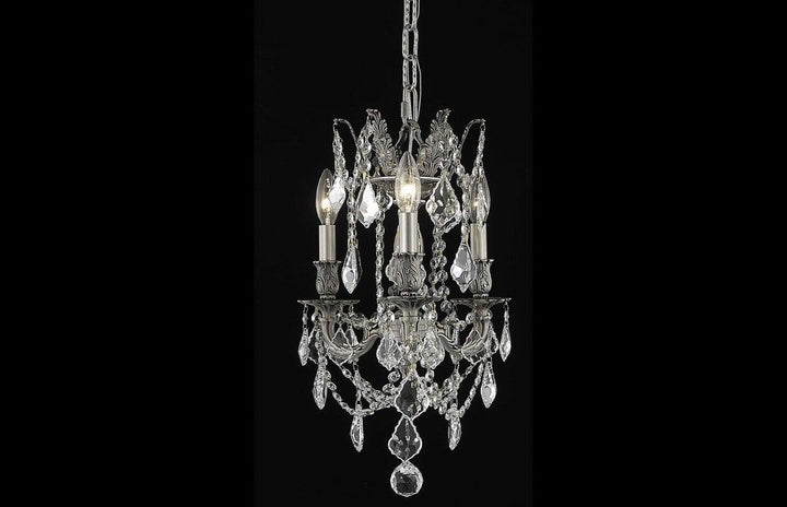 Steel with Clear Crystal Drop Drum Shade Pendant - LV LIGHTING